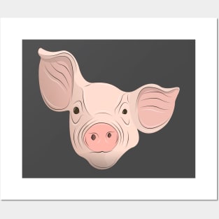 cute pig face Posters and Art